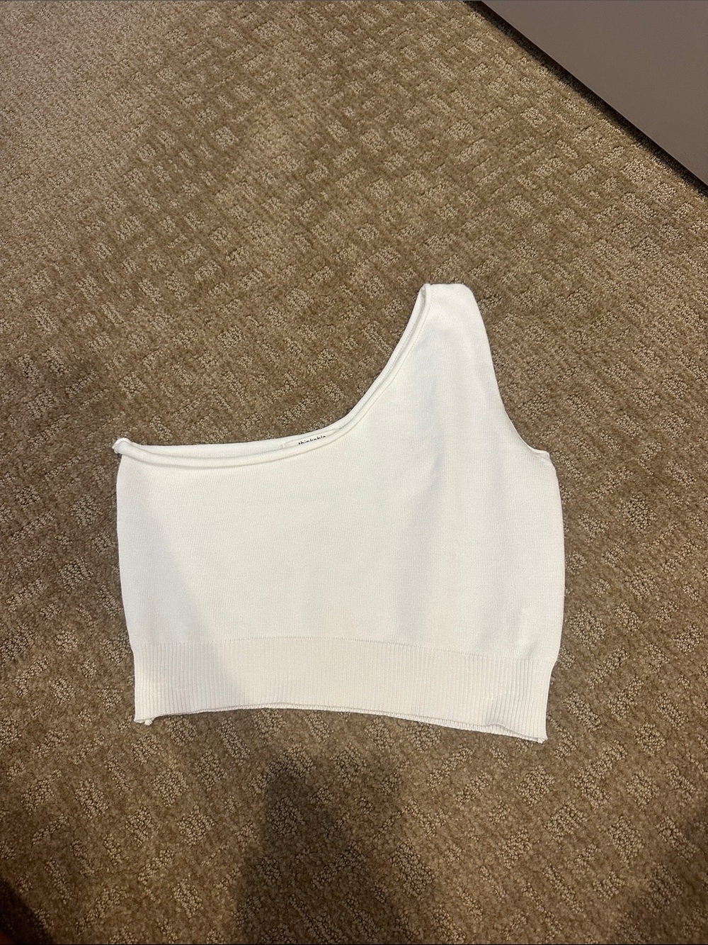 Asymmetrical One-Shoulder White Crop Tank